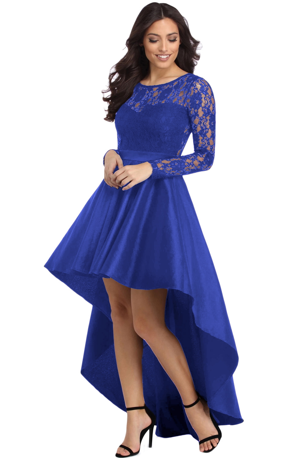 long sleeve prom dresses royal blue
