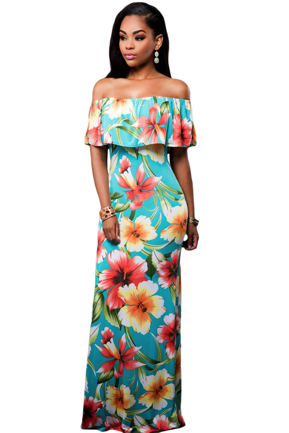 long tropical dresses