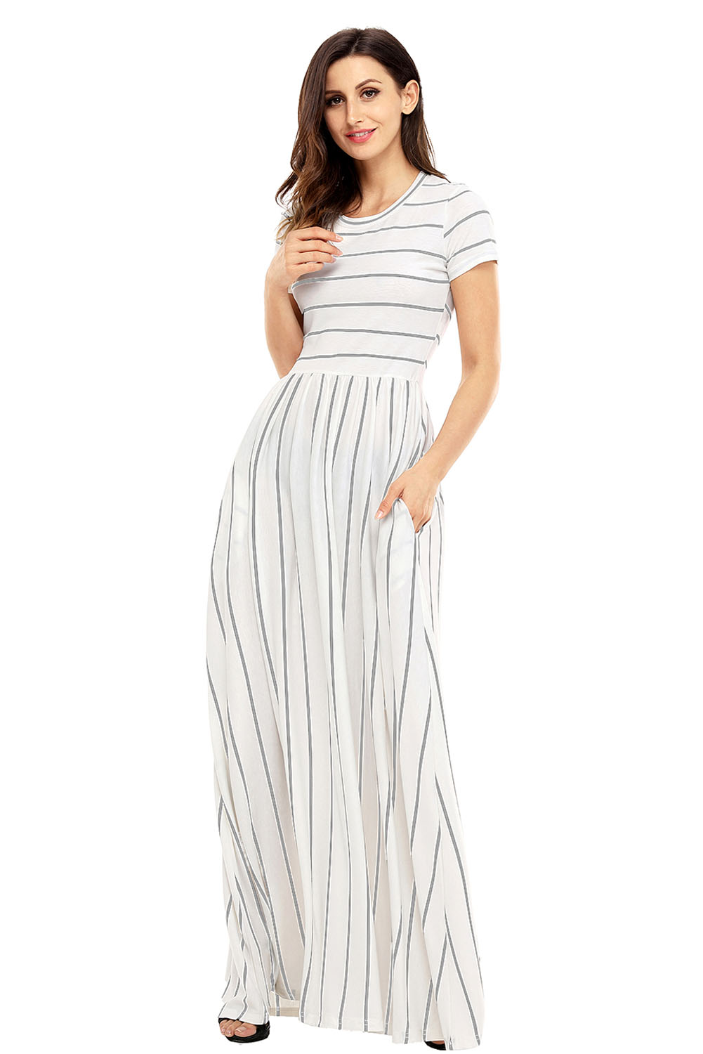 casual short sleeve maxi dress