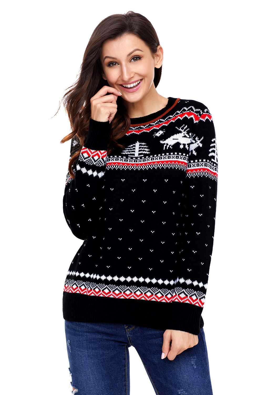 knit reindeer sweater