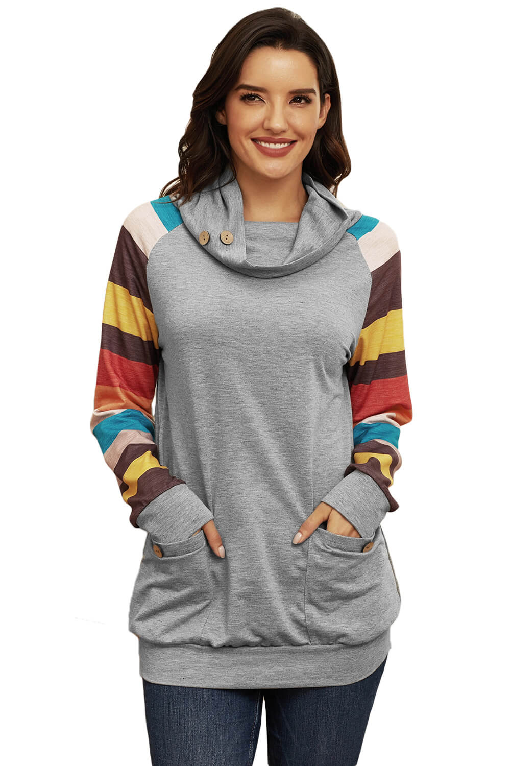 multicolor striped hoodie