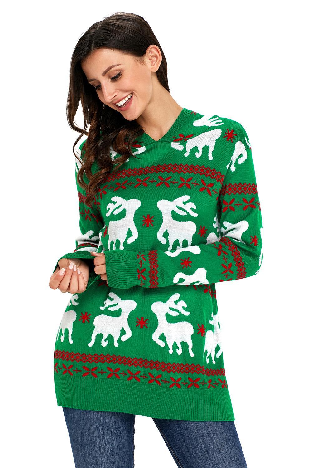 holiday time reindeer sweater