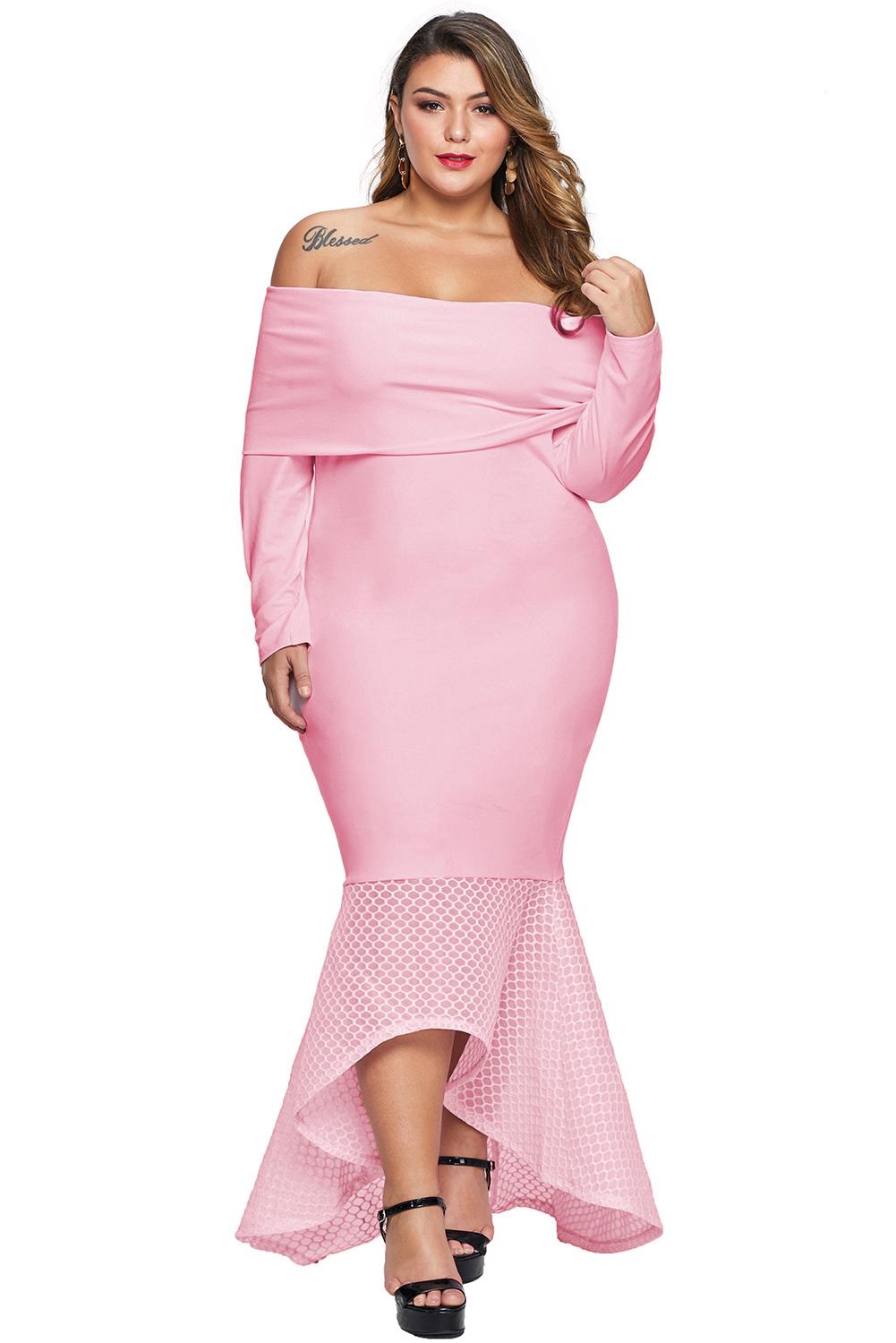 plus size fishtail maxi dress