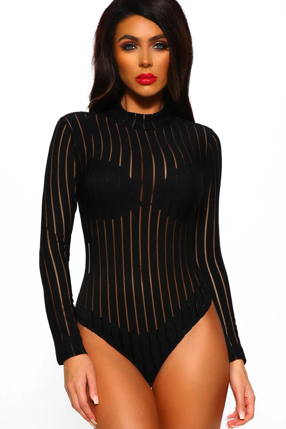 long sleeve bodysuit with skirt