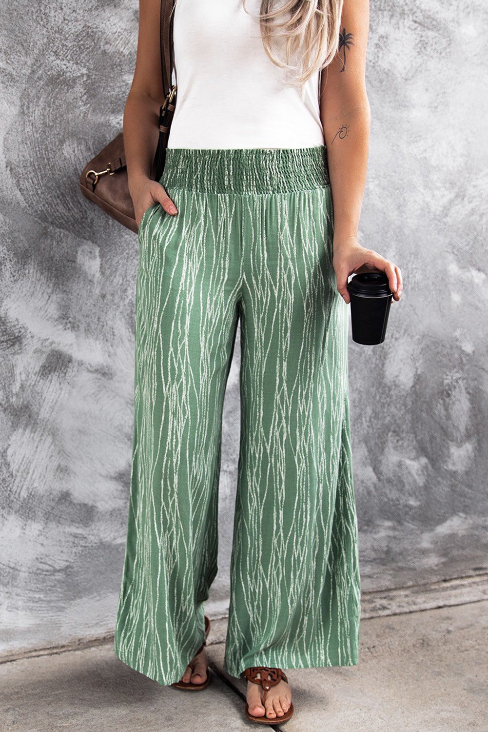 emerald green palazzo pants