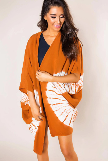 Wholesale Push it production, Cheap Mustard Tie Dye Side Kimono Online