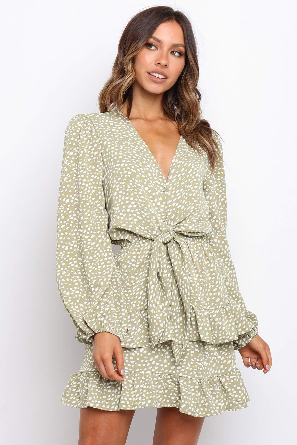 long sleeve cheetah dress