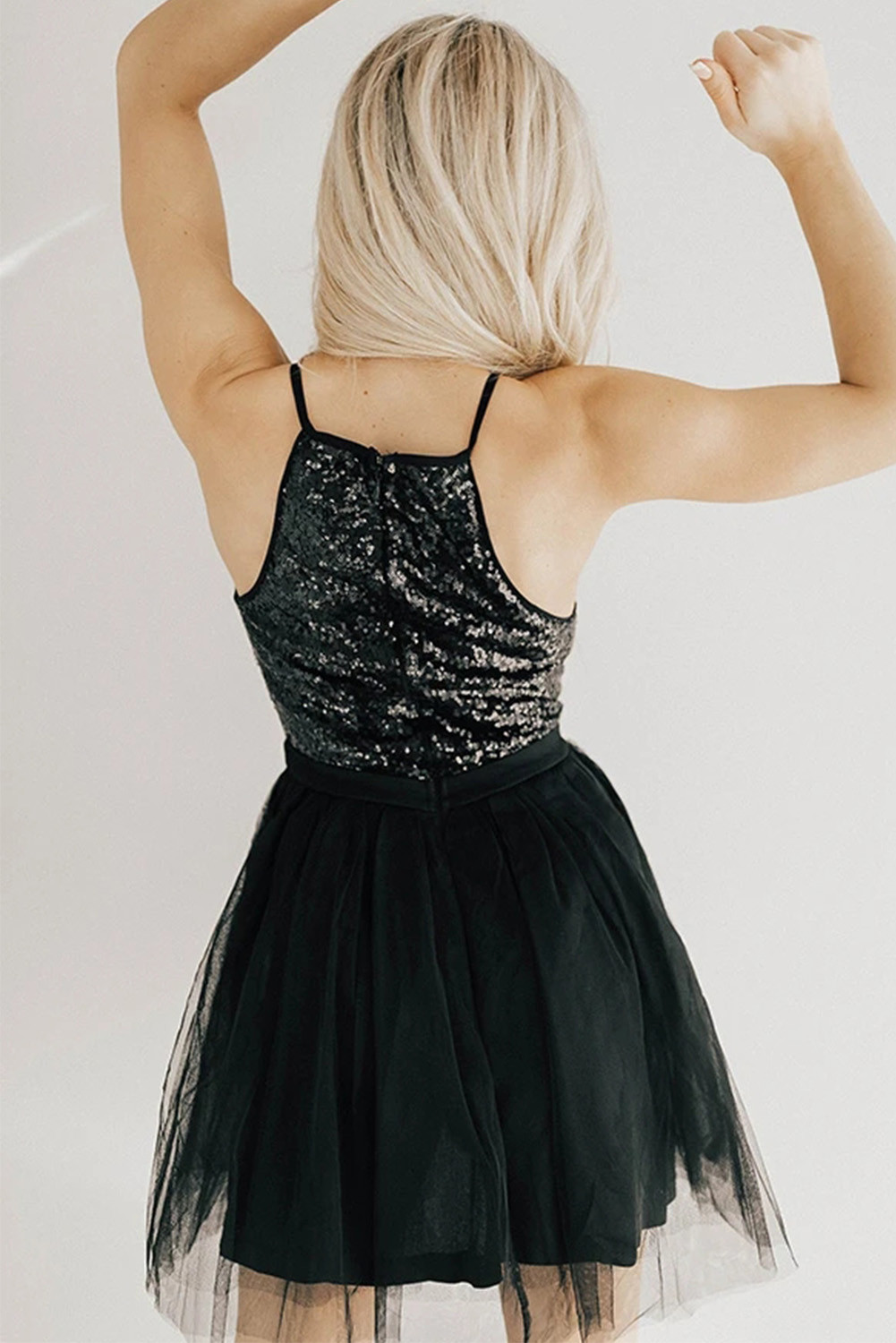 black tulle robe