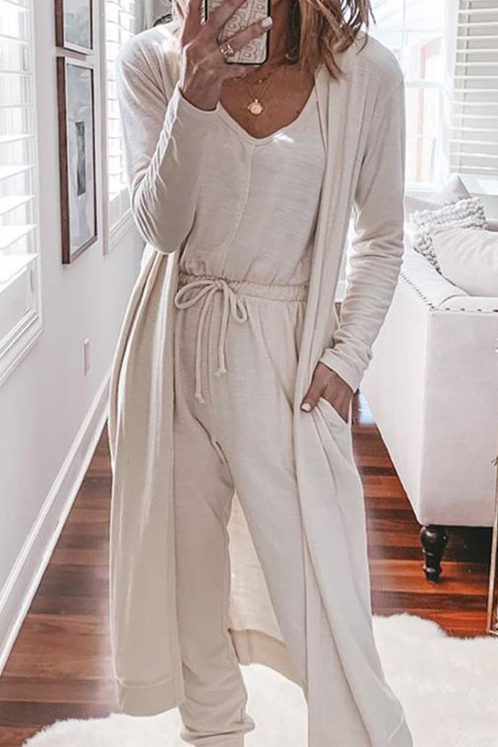 Wholesale Push it production, Cheap Beige Long Sleeve Jumpsuit