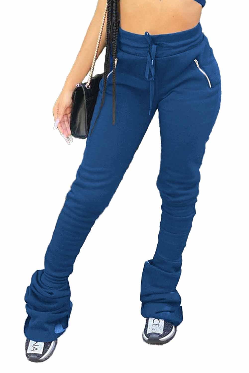 Wholesale Push it production, Cheap Blue Bell Bottom Ruched Sweatpants ...