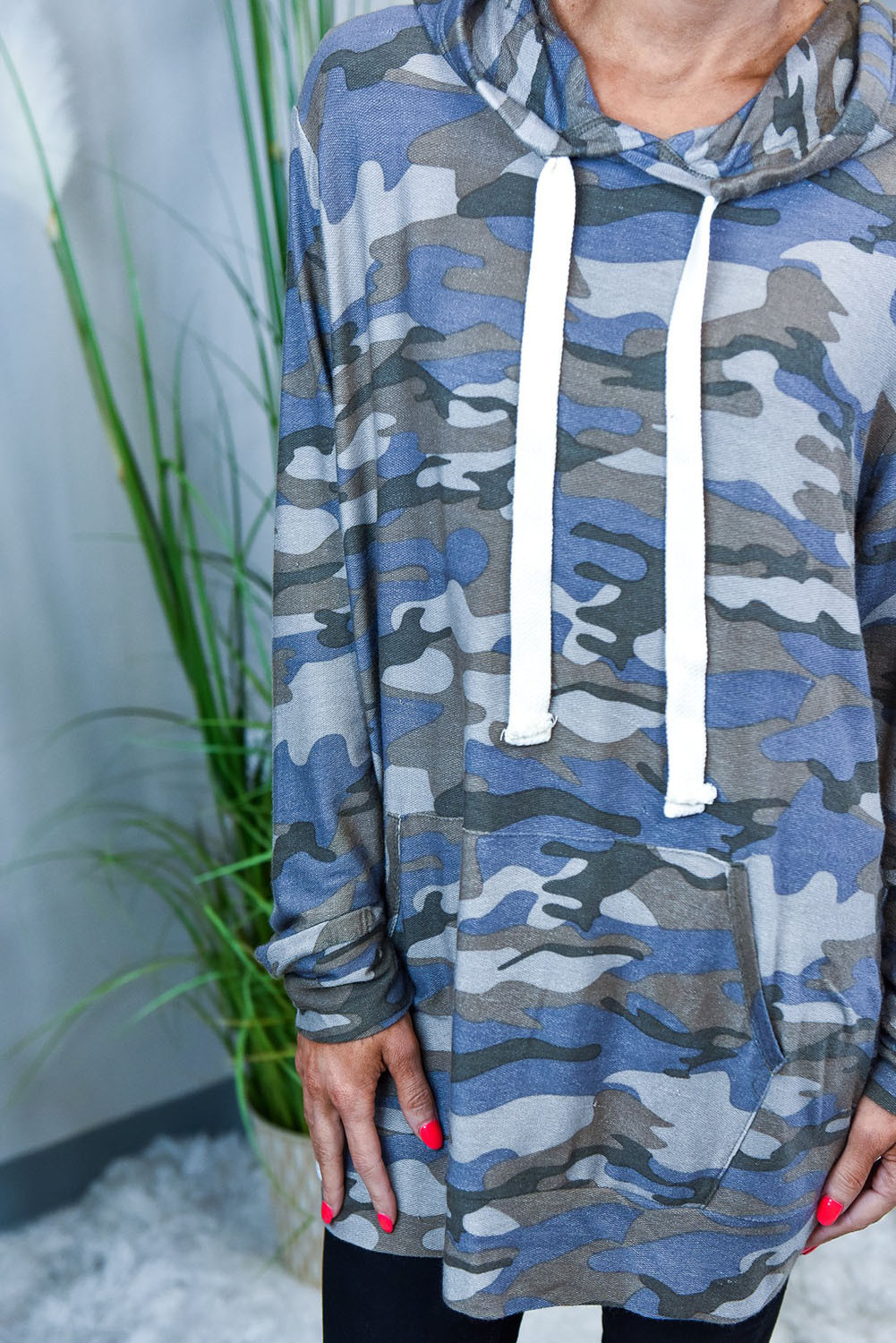 Blue Camo Print Women's Sweatshirt