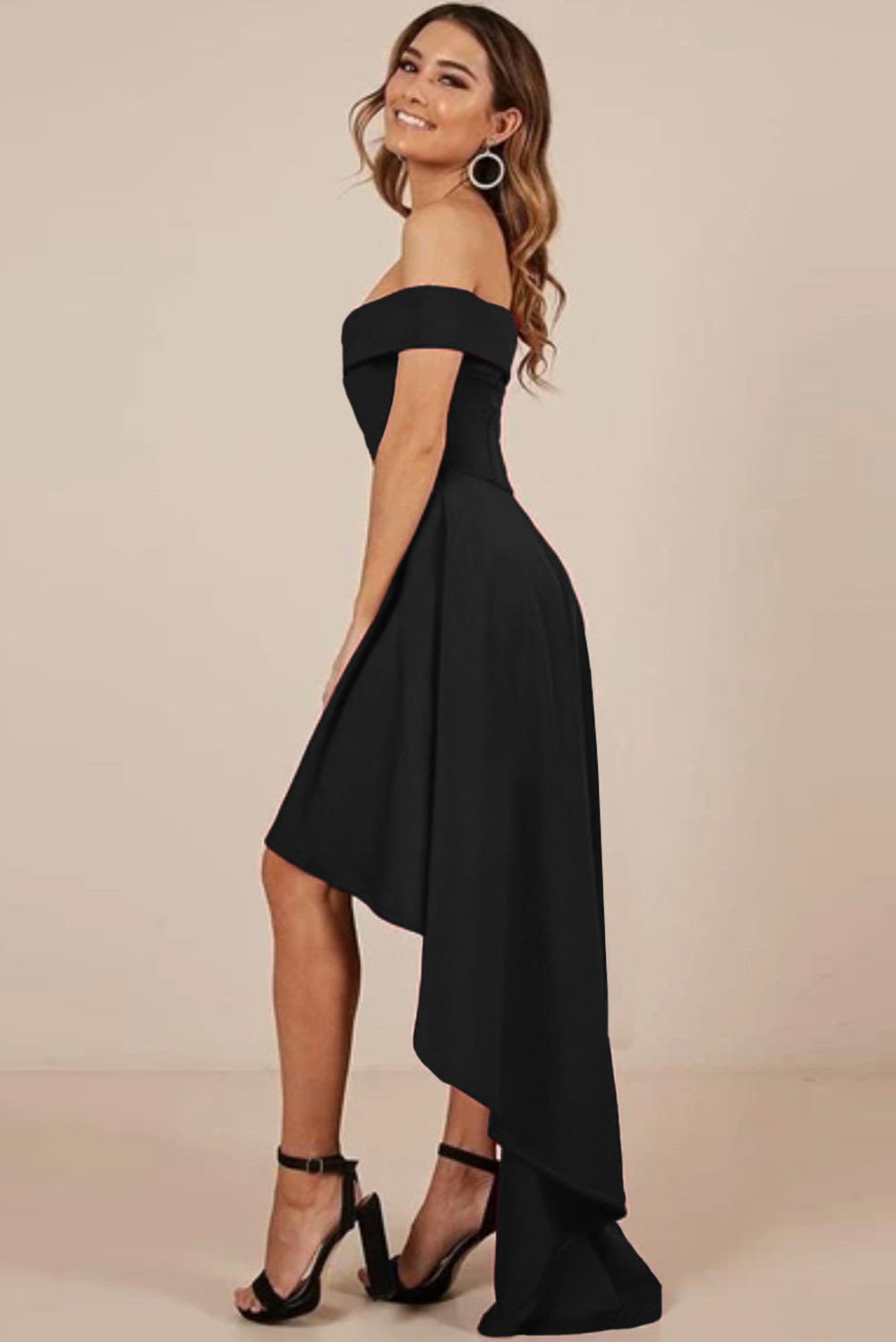 high low off the shoulder