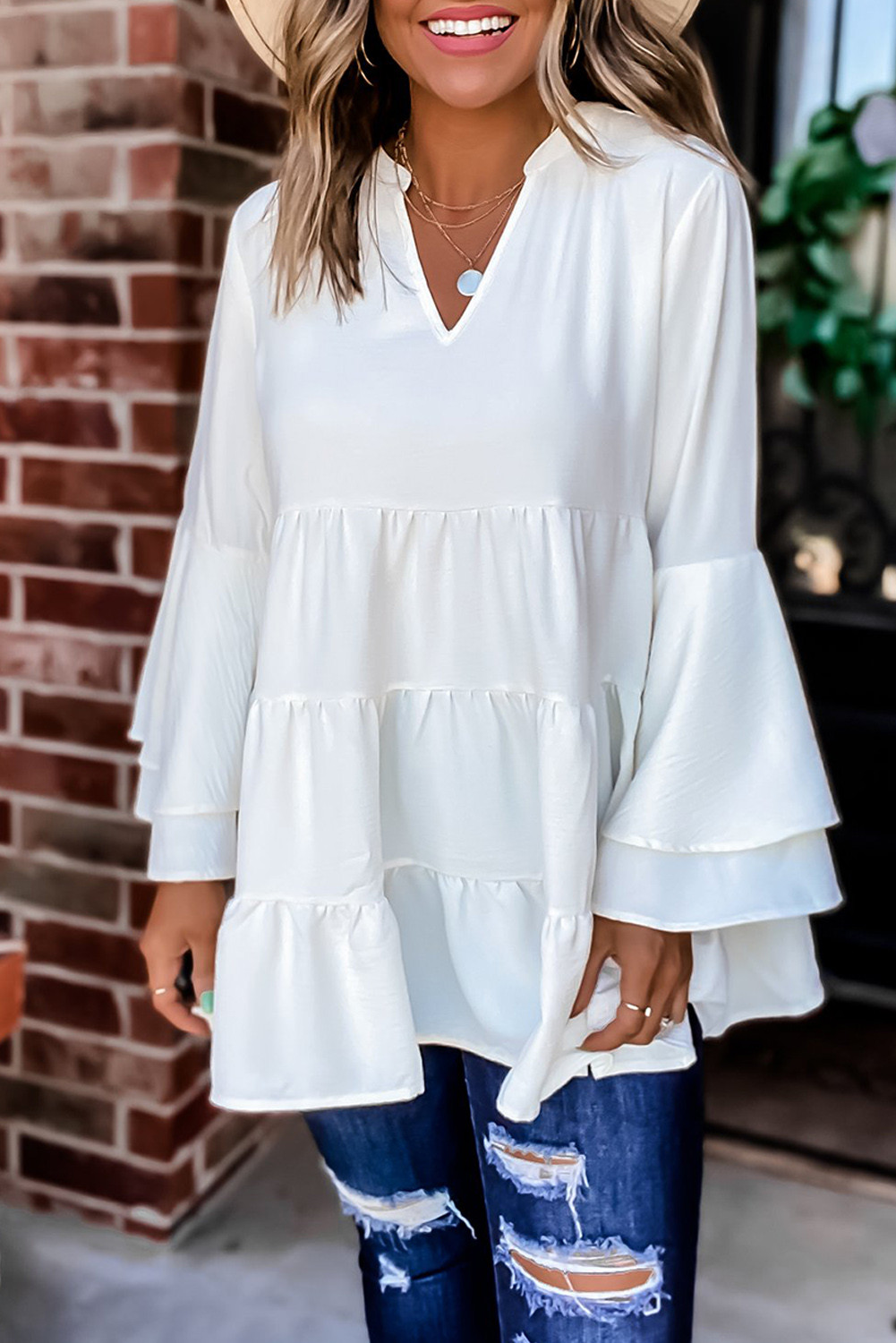 small ruffle sleeves