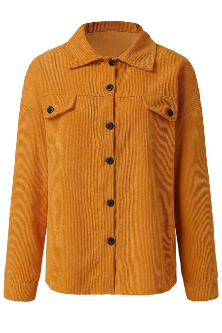 yellow corduroy puffer jacket