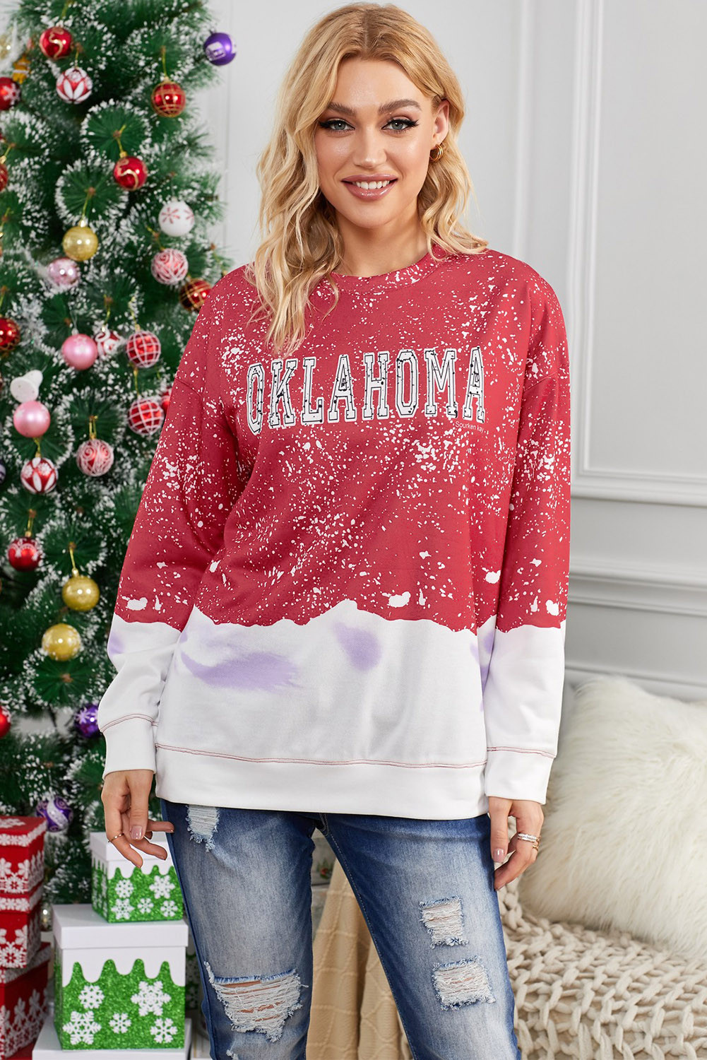 womens bleached sweatshirt