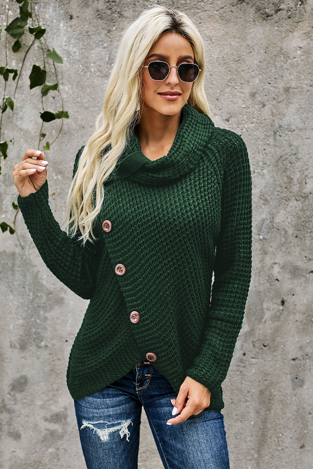 olive green wrap sweater