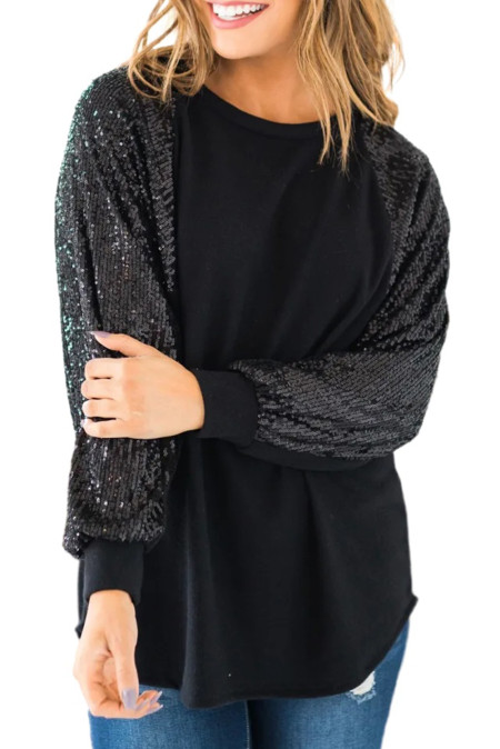 sequin puff sleeve