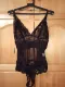 Black Scalloped Lace Accent Peek-a-boo Teddy Lingerie