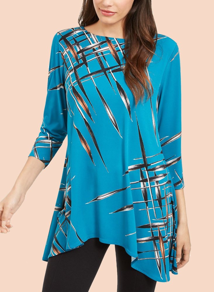 US 30.99 Casual Printed Tunic Blouse