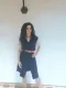 Asvivid Womens Striped Button Down V Neck Roll up Sleeve Split Shirt Maxi Dress with Belt